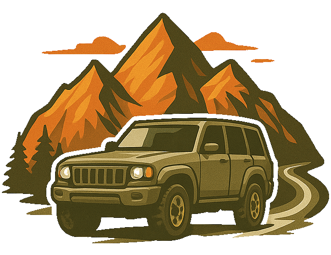 skardu on wheels main suv with mountains icon