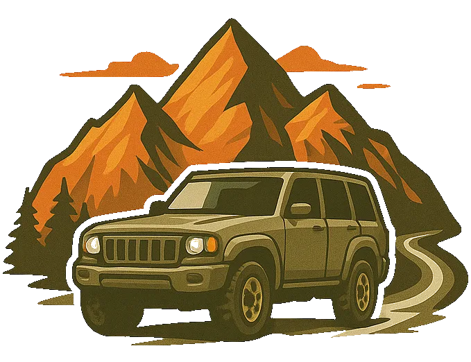 skardu on wheels main suv with mountains icon